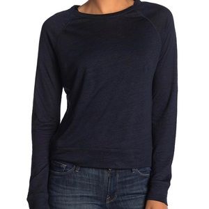 Vince Long Sleeved Crew Neck Linen Top Size M